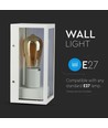 E27 Vägglampa - IP44 utomhus, vit, utan ljuskälla