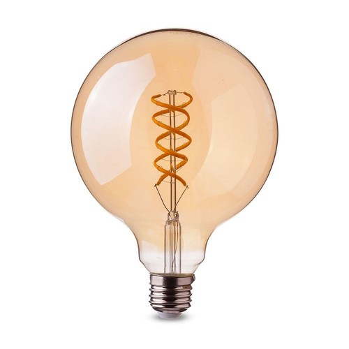 E27 5W LED Glob-lampa Spiral Filament - Ø95mm, Extra Varmvit, Koltråd