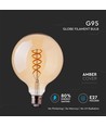 E27 5W LED Glob-lampa Spiral Filament - Ø95mm, Extra Varmvit, Koltråd