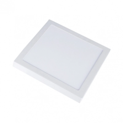 Outlet: 12W LED taklampa - 14 x 14cm, Höjd: 2,4cm, vit kant