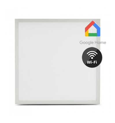40W Smart Home LED-panel - 25mm, 60x60, Tuya/Smart Life, fungerar med Google Home/Alexa, vit kant