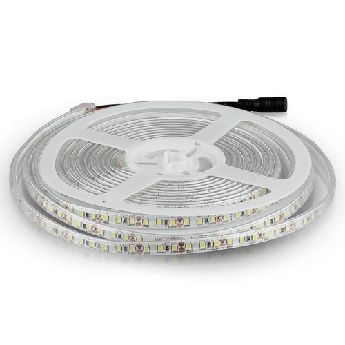 5m 7,2W/m stänksäker LED-strip - 12V DC, IP65, 120 LED per meter