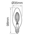 E14 2W LED-kronljus - Filament, varmvit