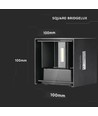 12W LED-vägglampa - IP65 utomhus, svart, fyrkantig, justerbar spridning, inkl. ljuskälla