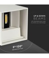 12W LED vit vägglampa - IP65 utomhus, fyrkantig, justerbar spridning, inkl. ljuskälla
