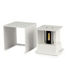 12W LED vit vägglampa - IP65 utomhus, fyrkantig, justerbar spridning, inkl. ljuskälla