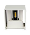 12W LED vit vägglampa - IP65 utomhus, fyrkantig, justerbar spridning, inkl. ljuskälla