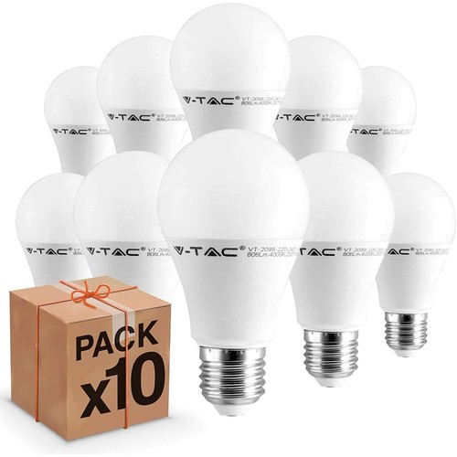 10 st E27 8.5W LED-lampa - 200 grader
