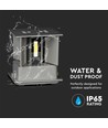 12W LED vägglampa - IP65 utomhus, grå, fyrkantig, justerbar spridning, inkl. ljuskälla