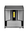 12W LED vägglampa - IP65 utomhus, grå, fyrkantig, justerbar spridning, inkl. ljuskälla