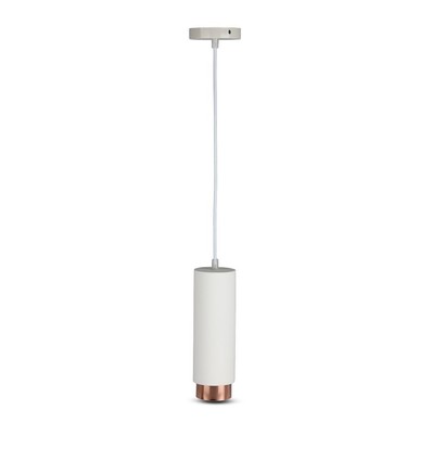 Outlet: V-Tac modern pendellampa - Vit med roséguld, Ø8 cm, GU10