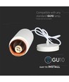Outlet: V-Tac modern pendellampa - Vit med roséguld, Ø8 cm, GU10