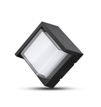 7W Vägglampa - IP65 utomhus, fyrkantig, svart, inkl. ljuskälla