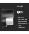 12W LED vägglampa - IP65 utomhus, Rund, svart, inkl. ljuskälla