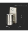 GU10 Vägglampa m. sensor - IP44 utomhus, rostfri, utan ljuskälla