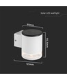 0,55W Solcellsvägglampa LED - IP54, Vit