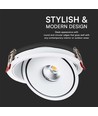 12W Ø12cm infälld spotlight RA90 - Hål: Ø10,5 cm, Mått: Ø12 cm, CCT - 3 ljusfärger, 3-i-1, vit kant