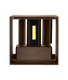 11W LED vägglampa - IP65 utomhus, fyrkantig, cortenfärgad, justerbar spridning, inkl. ljuskälla
