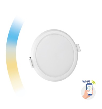 Outlet: 22W Smart Home LED infällt panel - Tuya/Smart Life, Google Home och app, Hål: Ø20,5 cm, Mått: Ø21,5 cm