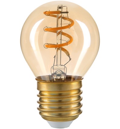 E27 3W LED-lampa - G45, filament, rökfärgat glas