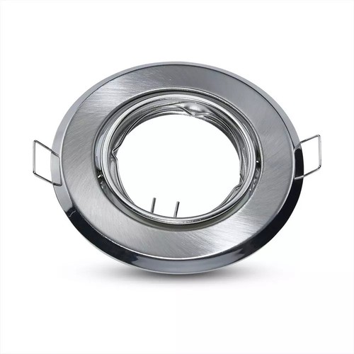 2-pack MR16 eller GU10 Downlight kit - Utan ljuskälla, borstat stål, hål: Ø7 cm, mått: Ø9,3 cm