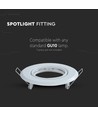 2 st. MR16 eller GU10 Downlight-kit, Vit, Hål: Ø7 cm, Mått: Ø9,3 cm