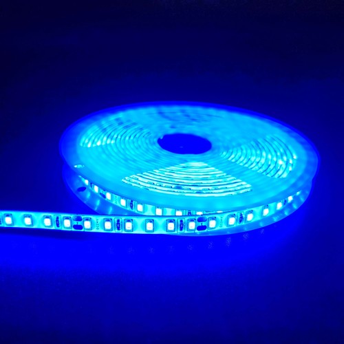 5m 10W/m Blå LED-strip - 24V DC, IP65, 120 LED per meter