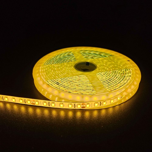 5m 10W/m Gul LED-strip - 24V DC, IP65, 120 LED per meter