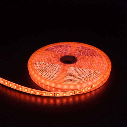 5m 10W/m Orange LED-strip - 24V DC, IP65, 120 LED per meter
