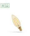 E14 5W LED kronljus - C35, filament, bärnstensfärgat glas, extra varm