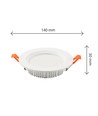 12W Ø14cm DURE 3 MAX downlight panel - 133lm/W, IP44 våtrum, vit, Hål: Ø11cm, 5 års garanti