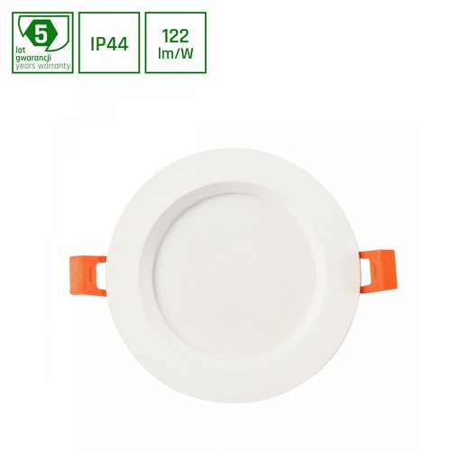 18W Ø19cm Dure 3 Max downlight panel - 122lm/W, IP44, 4000K, 2200lm, vit kant, 5 års garanti
