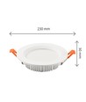 28W Dure 3 Max downlight panel - 121lm/W, IP44, Ø23cm, 3000K, 5 års garanti