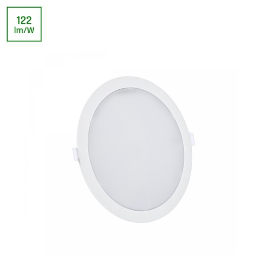 18W Ø22cm Algine 2-i-1 infällt panel - 122lm/W, 4000K, vit kant, rund, infällt eller utanpåliggande