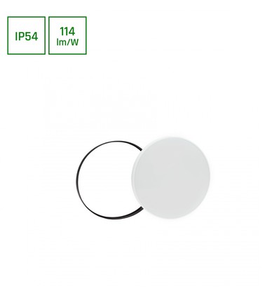 18W Nymphea LED taklampa med sensor - IP54, 3-i-1 CCT, svart/vit ring, inbyggd sensor