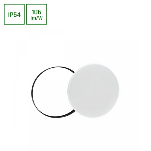 32W LED taklampa med sensor - Ø38cm, 3000K, 3380lm, vit kant, inbyggd rörelsesensor