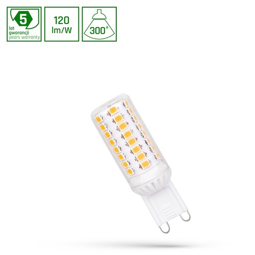 G9 4,5W LED lampa - 540lm, 120lm/W, 3000K, varmvit