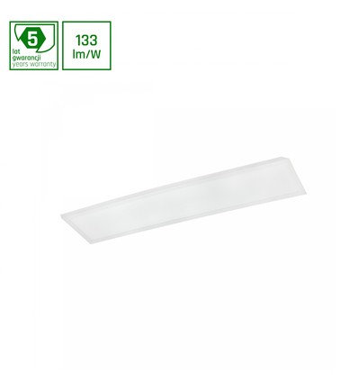 30x120 LED panel, 30W - 133lm/W, 6000K, vit kant, 5 års garanti