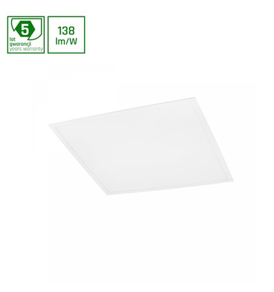 60x60 LED panel, 40W - 138lm/W, IP20, 5 års garanti, för infällnad och utanpåliggande