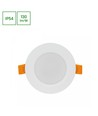 5W Ø9,5cm Infälld spotlight - IP54 stänksäker, Hål: Ø7,2 cm, Mått: Ø9,5 cm, 3,1 cm hög, rund, vit kant