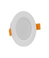 5W Ø9,5cm Infälld spotlight - IP54 stänksäker, Hål: Ø7,2 cm, Mått: Ø9,5 cm, 3,1 cm hög, rund, vit kant