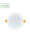 8W Ø11,8cm Infälld spotlight - IP54 stänksäker, Hål: Ø9,2 cm, Mått: Ø11,8 cm, 3,1 cm hög, rund, vit kant