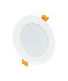 8W Ø11,8cm Infälld spotlight - IP54 stänksäker, Hål: Ø9,2 cm, Mått: Ø11,8 cm, 3,1 cm hög, rund, vit kant