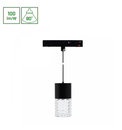 6W SHIFT BASIC HANGIT CRISTAL skenspot - 48V, 3000K, 100lm/W, magnetisk pendel, inkl. ljuskälla