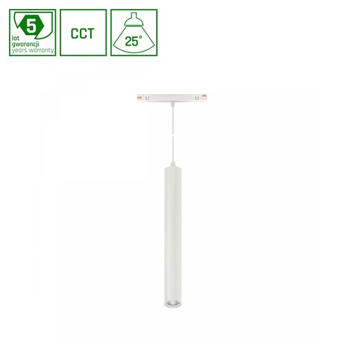 12W Dimbar SHIFT smart Hangit nedpendlad skenbelysning - 25°, Vit, Ø40x297 (90cm kabel), CCT/Dim, Zigbee
