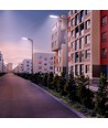200W skymnings LED gatulampa - Skymningssensor, Ø60 mm, grå, IP65, IK09, 230V
