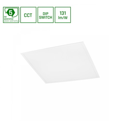 60x60 LED panel, 30W/40W/48W - CCT, 120lm/W, 5 års garanti, vit kant