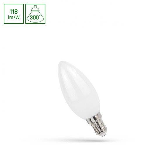 E14 5,5W LED kronljus - 650lm, 300°, 4000K, neutralvit