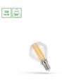 E14 5,5W LED klotlampa - G45, filament, klar, 700lm, 4000K, 300° ljusspridning