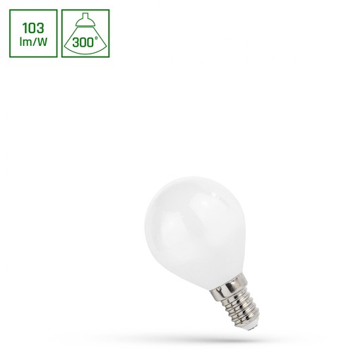 E14 4W LED klotlampa - 100lm/W, P45, rund
